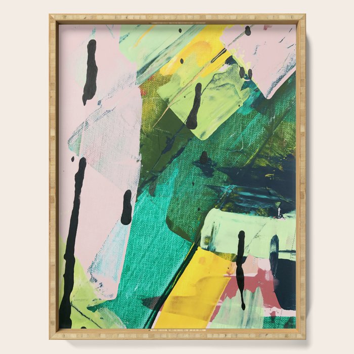 Hopeful[4] - a bright mixed media abstract piece Serving Tray Gallery Image 1