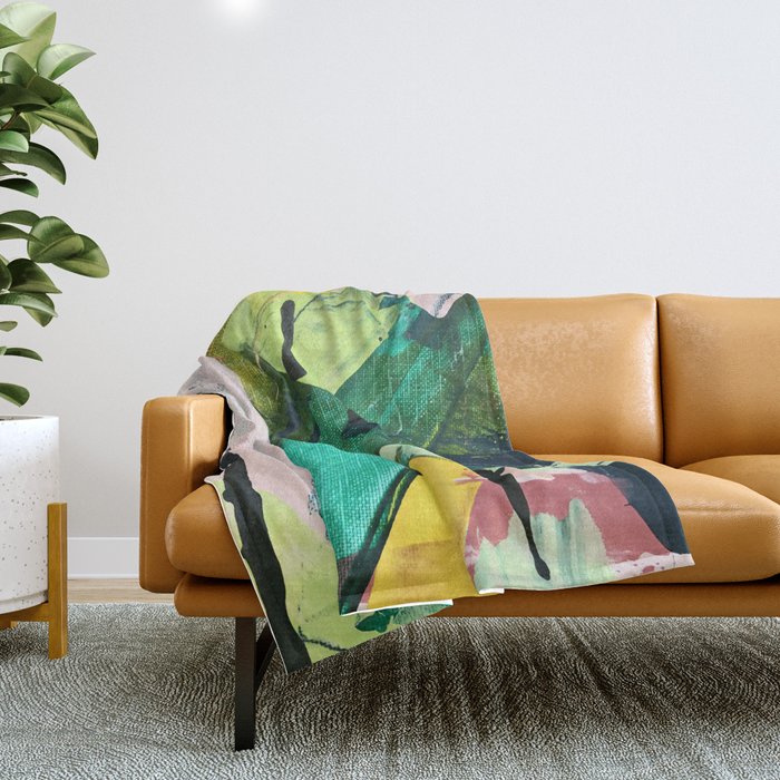 Hopeful[4] - a bright mixed media abstract piece Throw Blanket Gallery Image 1
