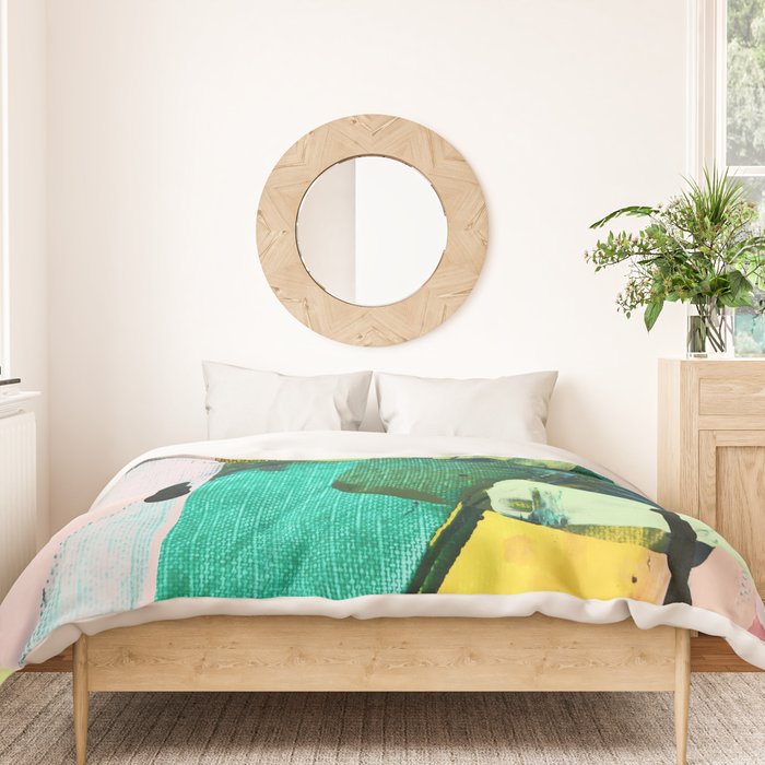 Hopeful[4] - a bright mixed media abstract piece Duvet Cover Gallery Image 3