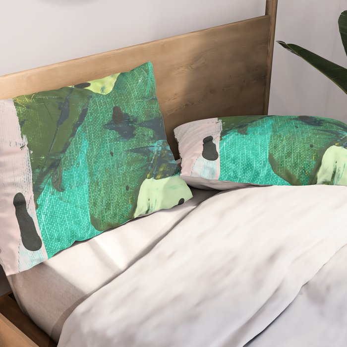 Hopeful[4] - a bright mixed media abstract piece Pillow Sham Gallery Image 2
