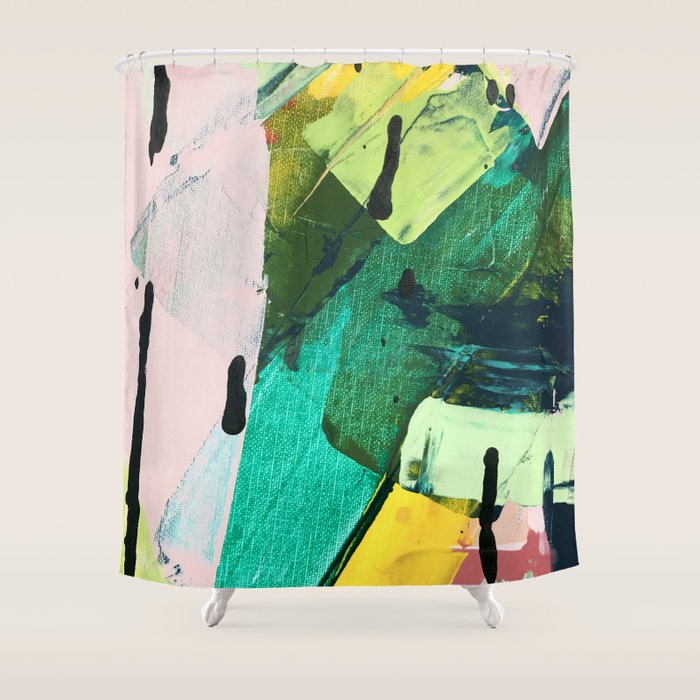 Hopeful[4] - a bright mixed media abstract piece Shower Curtain Gallery Image 1