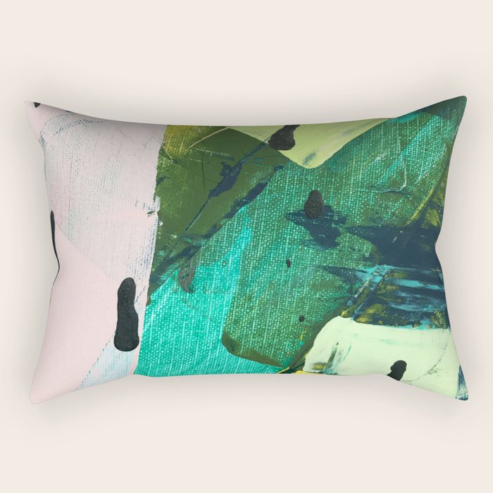 Hopeful[4] - a bright mixed media abstract piece Rectangular Pillow Gallery Image 2