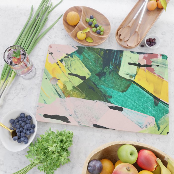 Hopeful[4] - a bright mixed media abstract piece Cutting Board Gallery Image 2