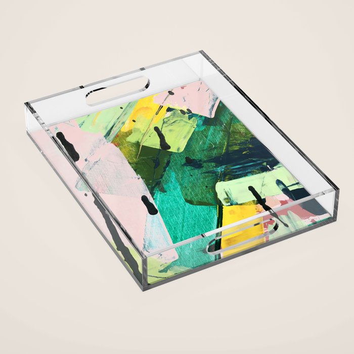 Hopeful[4] - a bright mixed media abstract piece Acrylic Tray Gallery Image 1