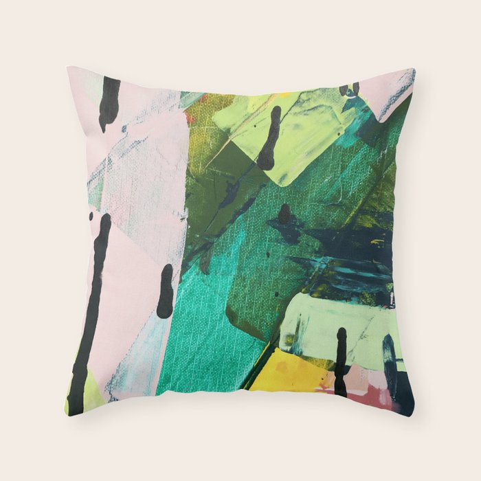 Hopeful[4] - a bright mixed media abstract piece Throw Pillow Gallery Image 6