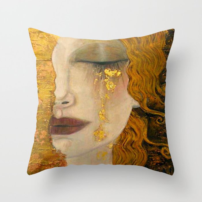Gustav Klimt - Golden Tears ,No.1, Throw Pillow Gallery Image 6