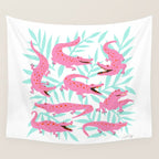 Alligator Collection - Pink & Turquoise Palette Wall Tapestry Gallery Image 4