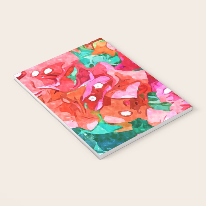 Wild Bougainvillea, Bloom Summer Floral Bohemian Pop of Color Botanical Jungle Watercolor Painting Notebook Gallery Image 3