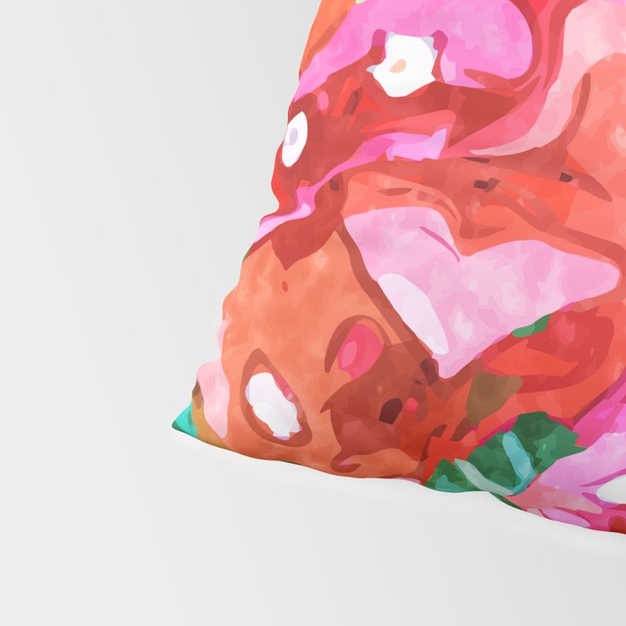 Wild Bougainvillea, Bloom Summer Floral Bohemian Pop of Color Botanical Jungle Watercolor Painting Pillow Sham Gallery Image 4