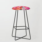 Wild Bougainvillea, Bloom Summer Floral Bohemian Pop of Color Botanical Jungle Watercolor Painting Stool Gallery Image 1