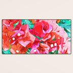 Wild Bougainvillea, Bloom Summer Floral Bohemian Pop of Color Botanical Jungle Watercolor Painting Desk Mat Gallery Image 3