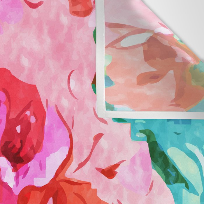 Wild Bougainvillea, Bloom Summer Floral Bohemian Pop of Color Botanical Jungle Watercolor Painting Wall Tapestry Gallery Image 3