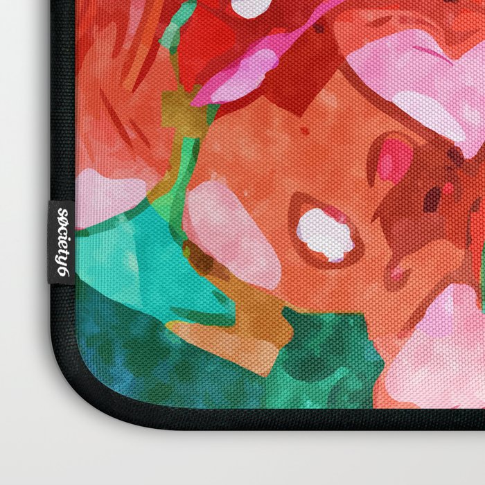 Wild Bougainvillea, Bloom Summer Floral Bohemian Pop of Color Botanical Jungle Watercolor Painting Laptop Sleeve Gallery Image 3