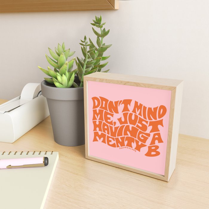 Don't Mind Me in Orange Mini Art Print Gallery Image 2