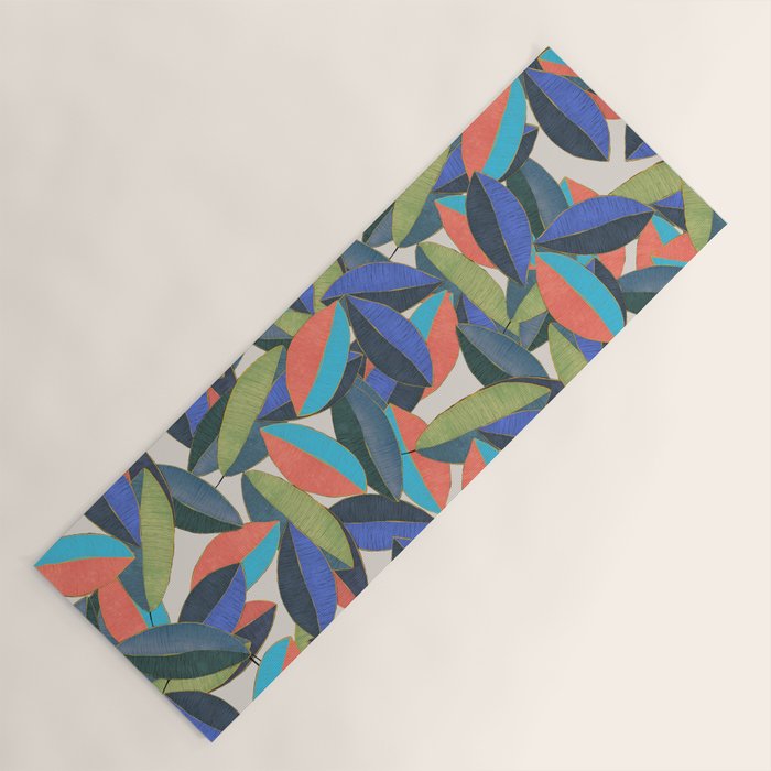 Tropical Ficus leaves #botanic Yoga Mat Gallery Image 1