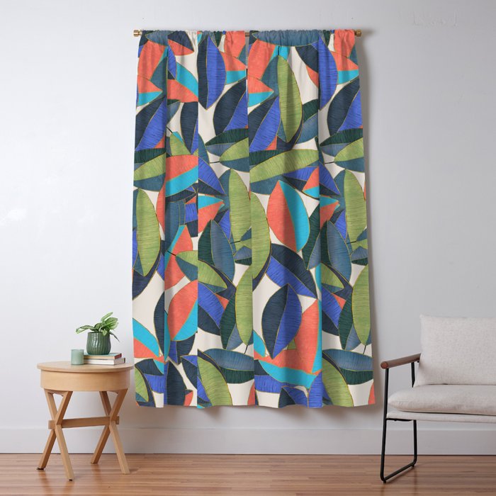 Tropical Ficus leaves #botanic Window Curtain Gallery Image 5