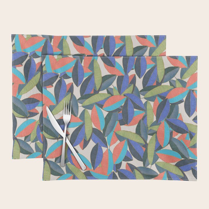 Tropical Ficus leaves #botanic Placemat