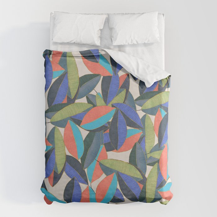 Tropical Ficus leaves #botanic Duvet Cover Gallery Image 6