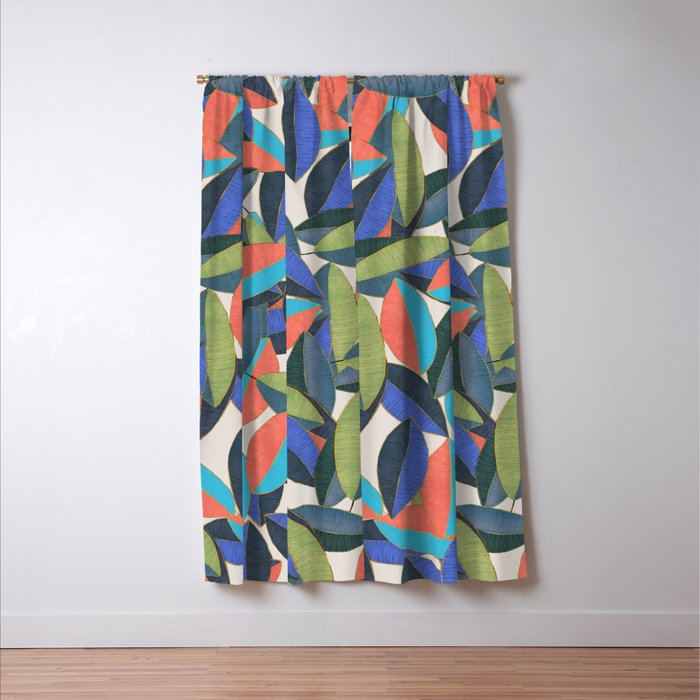 Tropical Ficus leaves #botanic Window Curtain Gallery Image 3