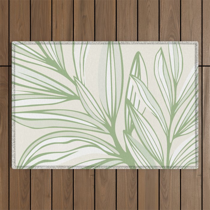 Wild Spring Meadow - Botanic Line Art Outdoor Rug Gallery Image 1