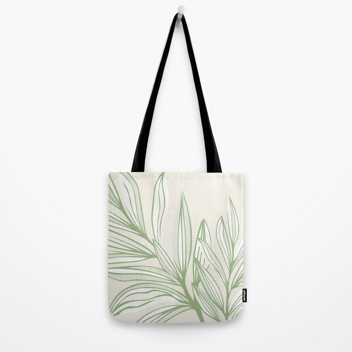 Wild Spring Meadow - Botanic Line Art Tote Bag Gallery Image 2