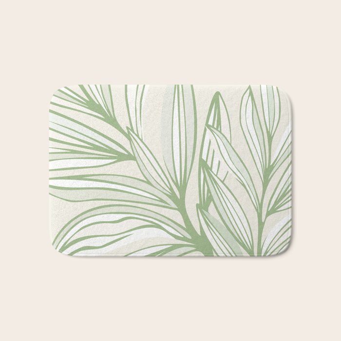 Wild Spring Meadow - Botanic Line Art Bath Mat Gallery Image 1