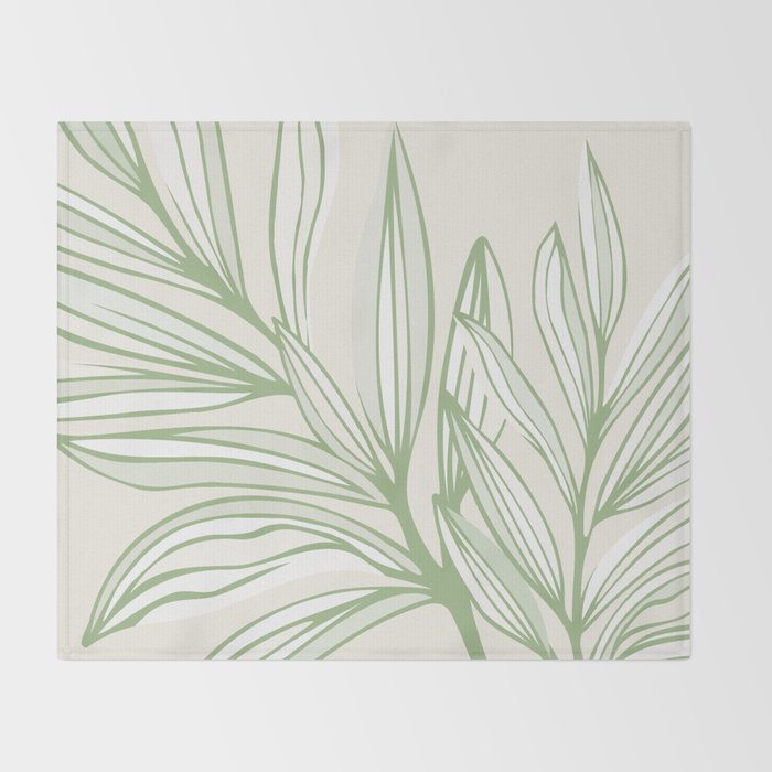 Wild Spring Meadow - Botanic Line Art Throw Blanket Gallery Image 2