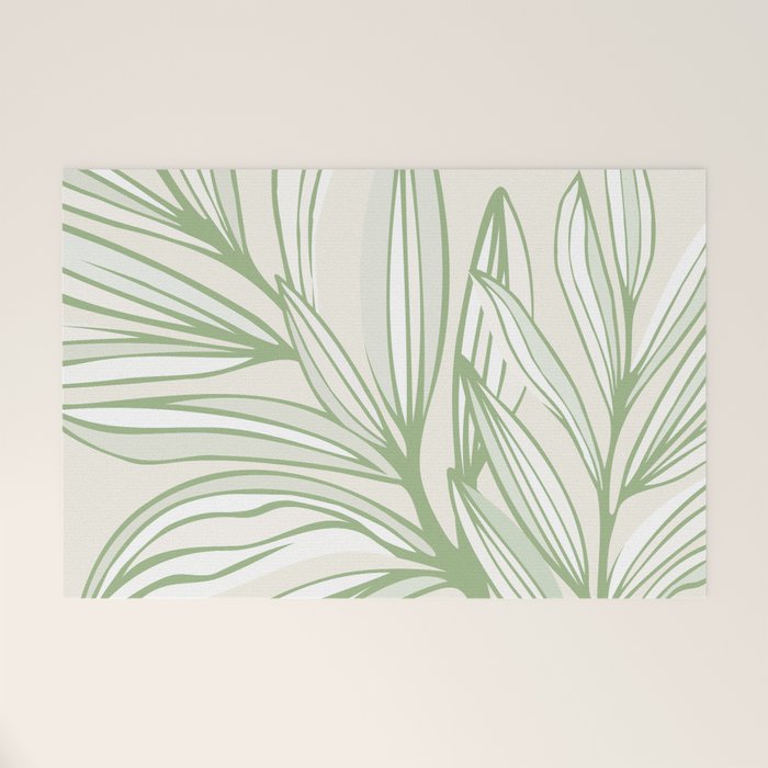 Wild Spring Meadow - Botanic Line Art Welcome Mat Gallery Image 1