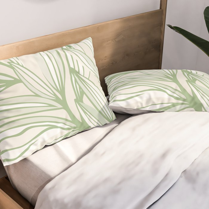 Wild Spring Meadow - Botanic Line Art Pillow Sham Gallery Image 2