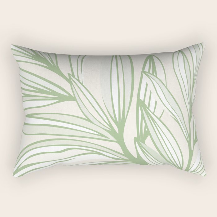 Wild Spring Meadow - Botanic Line Art Rectangular Pillow Gallery Image 2