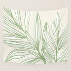 Wild Spring Meadow - Botanic Line Art Wall Tapestry Gallery Image 4