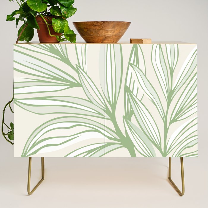 Wild Spring Meadow - Botanic Line Art Credenza Gallery Image 1