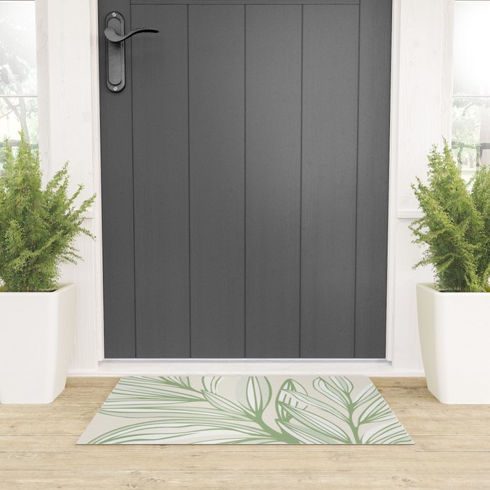 Wild Spring Meadow - Botanic Line Art Welcome Mat Gallery Image 3