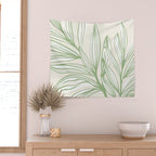 Wild Spring Meadow - Botanic Line Art Wall Tapestry Gallery Image 2