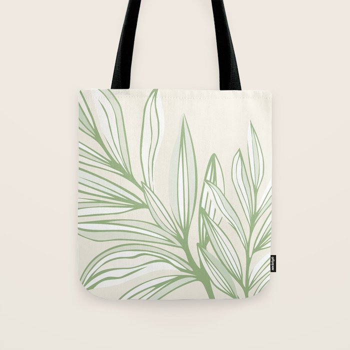 Wild Spring Meadow - Botanic Line Art Tote Bag Gallery Image 1