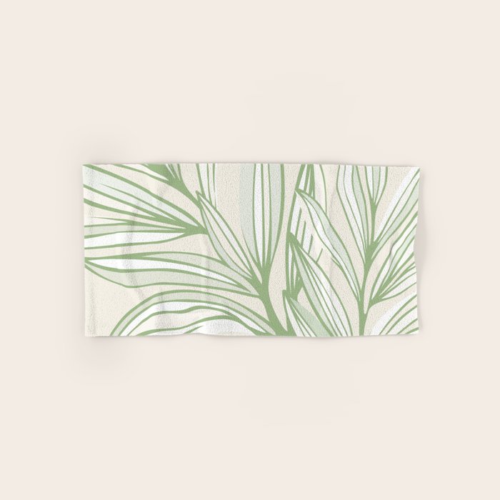 Wild Spring Meadow - Botanic Line Art Bath Towel Gallery Image 1