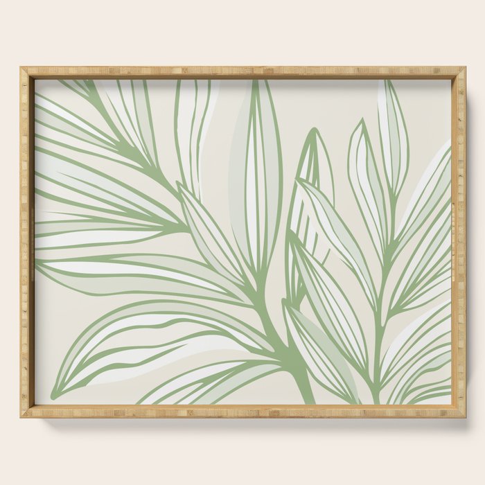 Wild Spring Meadow - Botanic Line Art Serving Tray Gallery Image 1