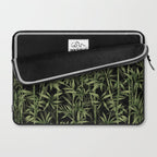 Calm Nature Beauty Bamboo Botanical Watercolor Art Black Laptop Sleeve Gallery Image 2