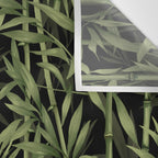 Calm Nature Beauty Bamboo Botanical Watercolor Art Black Wall Tapestry Gallery Image 3