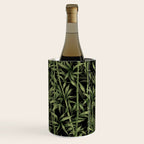 Calm Nature Beauty Bamboo Botanical Watercolor Art Black Wine Chiller Gallery Image 3