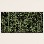 Calm Nature Beauty Bamboo Botanical Watercolor Art Black Desk Mat Gallery Image 3