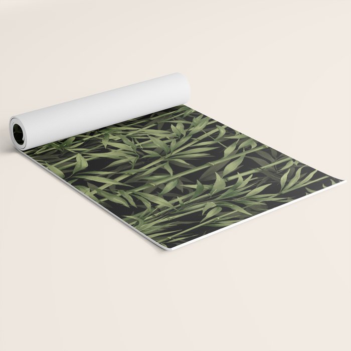 Calm Nature Beauty Bamboo Botanical Watercolor Art Black Yoga Mat Gallery Image 2