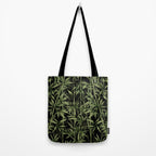 Calm Nature Beauty Bamboo Botanical Watercolor Art Black Tote Bag Gallery Image 2
