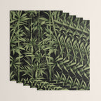 Calm Nature Beauty Bamboo Botanical Watercolor Art Black Wrapping Paper Gallery Image 3