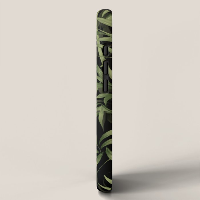Calm Nature Beauty Bamboo Botanical Watercolor Art Black iPhone Case Gallery Image 2