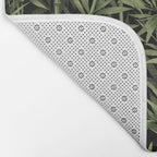 Calm Nature Beauty Bamboo Botanical Watercolor Art Black Bath Mat Gallery Image 2