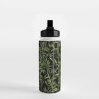 Calm Nature Beauty Bamboo Botanical Watercolor Art Black Water Bottle Gallery Image 2