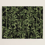 Calm Nature Beauty Bamboo Botanical Watercolor Art Black Jigsaw Puzzle Gallery Image 1