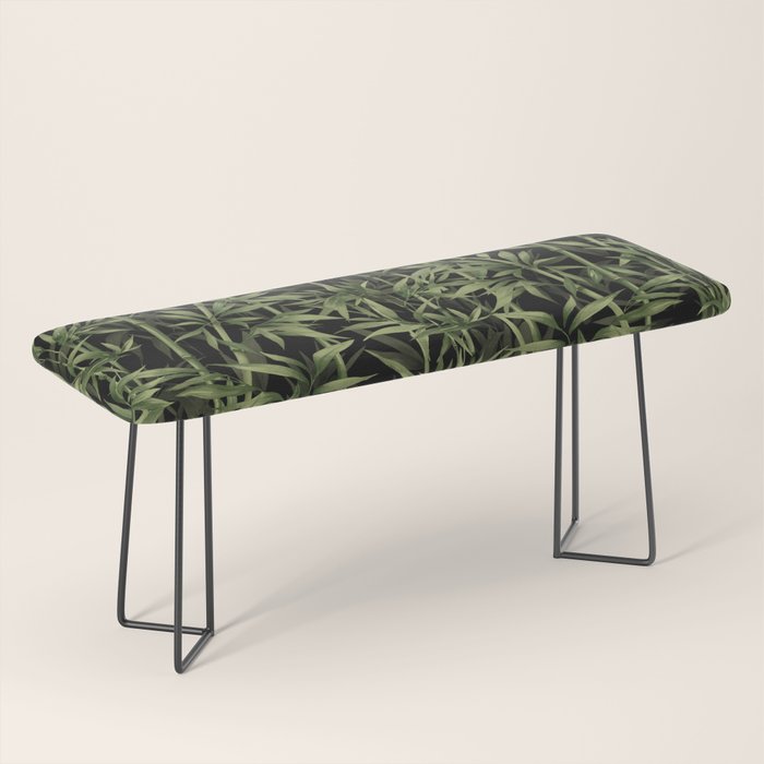 Calm Nature Beauty Bamboo Botanical Watercolor Art Black Bench Gallery Image 1