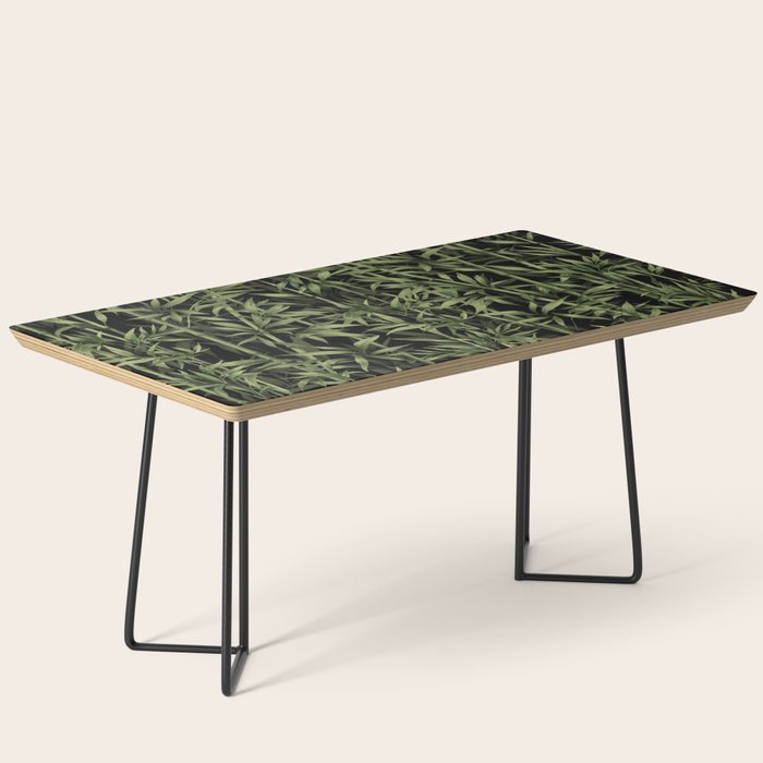 Calm Nature Beauty Bamboo Botanical Watercolor Art Black Coffee Table Gallery Image 1